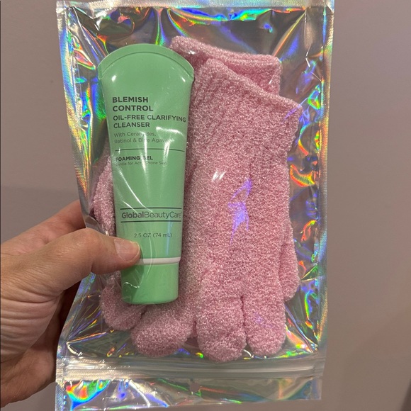 Other - Global Beauty Care Cleanser and Pink Exfoliating Gloves Set